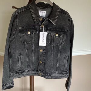 Love in Faith Charcoal Denim Jacket